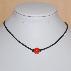 Orange Stone Necklace,Cord Necklace,Minimalist Necklace,Choker Necklace,Choker